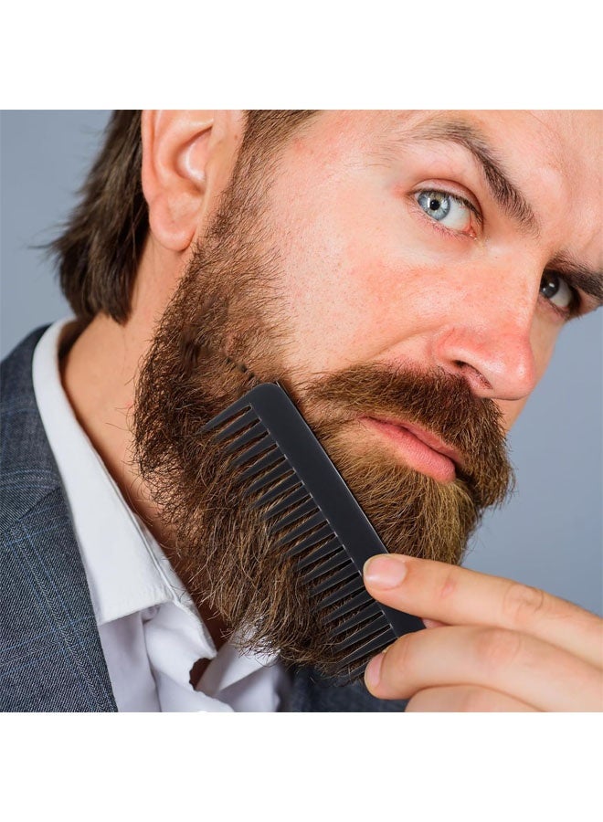 مشطان واسعان الأسنان لفك تشابك الشعر المجعد والجاف والمبلل، بدون مقبض (أسود) - Image 2